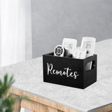 Maxbell Remote Control Holder Retro Wooden TV Remote Holder for Bed NightStand Couch Black