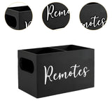 Maxbell Remote Control Holder Retro Wooden TV Remote Holder for Bed NightStand Couch Black