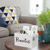 Maxbell Remote Control Holder Retro Wooden TV Remote Holder for Bed NightStand Couch White