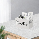 Maxbell Remote Control Holder Retro Wooden TV Remote Holder for Bed NightStand Couch White