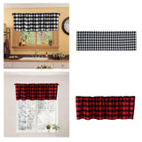 Maxbell Window Valance Curtain Small Rod Pocket Curtains for Kitchen Home Restaurant Black White
