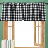 Maxbell Window Valance Curtain Small Rod Pocket Curtains for Kitchen Home Restaurant Black White