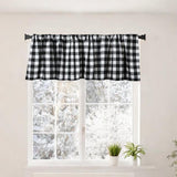 Maxbell Window Valance Curtain Small Rod Pocket Curtains for Kitchen Home Restaurant Black White