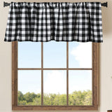 Maxbell Window Valance Curtain Small Rod Pocket Curtains for Kitchen Home Restaurant Black White