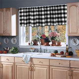 Maxbell Window Valance Curtain Small Rod Pocket Curtains for Kitchen Home Restaurant Black White