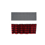 Maxbell Window Valance Curtain Small Rod Pocket Curtains for Kitchen Home Restaurant Black White