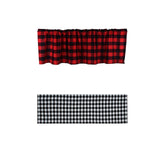 Maxbell Window Valance Curtain Small Rod Pocket Curtains for Kitchen Home Restaurant Black White