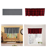 Maxbell Window Valance Curtain Small Rod Pocket Curtains for Kitchen Home Restaurant Black White