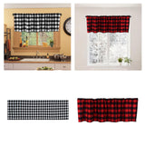 Maxbell Window Valance Curtain Small Rod Pocket Curtains for Kitchen Home Restaurant Black White