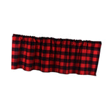 Maxbell Window Valance Curtain Small Rod Pocket Curtains for Kitchen Home Restaurant Black Red