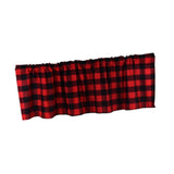 Maxbell Window Valance Curtain Small Rod Pocket Curtains for Kitchen Home Restaurant Black Red