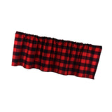 Maxbell Window Valance Curtain Small Rod Pocket Curtains for Kitchen Home Restaurant Black Red