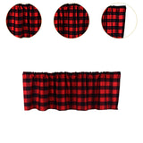 Maxbell Window Valance Curtain Small Rod Pocket Curtains for Kitchen Home Restaurant Black Red