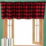 Maxbell Window Valance Curtain Small Rod Pocket Curtains for Kitchen Home Restaurant Black Red