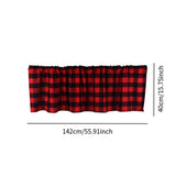Maxbell Window Valance Curtain Small Rod Pocket Curtains for Kitchen Home Restaurant Black Red