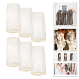 Maxbell 6Pcs Wig Storage Bag Portable with Drawstring for Travel Home Transportation beige