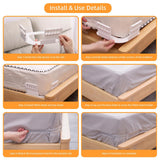 Maxbell 4 Pieces Lock Sheet Holders Anti Slip Keep in Place Gift Fitted Sheet Straps White