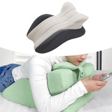 Maxbell Memory Cotton Bed Wedge Pillow Ergonomic Design for Apartment Dorm Men Women Dark Gray Light Gray