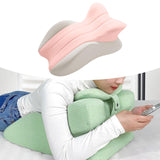 Maxbell Memory Cotton Bed Wedge Pillow Ergonomic Design for Apartment Dorm Men Women Pink Gray