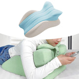 Maxbell Memory Cotton Bed Wedge Pillow Ergonomic Design for Apartment Dorm Men Women Blue Gray