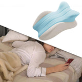 Maxbell Memory Cotton Bed Wedge Pillow Ergonomic Design for Apartment Dorm Men Women Blue Gray