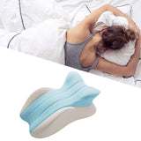 Maxbell Memory Cotton Bed Wedge Pillow Ergonomic Design for Apartment Dorm Men Women Blue Gray