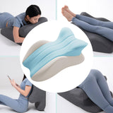 Maxbell Memory Cotton Bed Wedge Pillow Ergonomic Design for Apartment Dorm Men Women Blue Gray