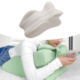 Maxbell Memory Cotton Bed Wedge Pillow Ergonomic Design for Apartment Dorm Men Women Light Gray