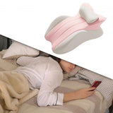 Maxbell Memory Cotton Bed Wedge Pillow Headboard for Side Sleeping Reading Home Pink Gray