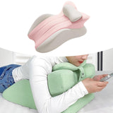 Maxbell Memory Cotton Bed Wedge Pillow Headboard for Side Sleeping Reading Home Pink Gray