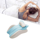 Maxbell Memory Cotton Bed Wedge Pillow Headboard for Side Sleeping Reading Home Blue Gray
