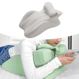 Maxbell Memory Cotton Bed Wedge Pillow Headboard for Side Sleeping Reading Home Light Gray