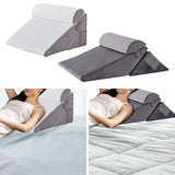 Maxbell Bed Wedge Pillow Adjustable Adults Triangle Pillow for Sleeping Reading Home White
