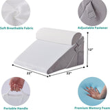 Maxbell Bed Wedge Pillow Adjustable Adults Triangle Pillow for Sleeping Reading Home White