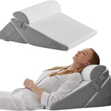 Maxbell Bed Wedge Pillow Adjustable Adults Triangle Pillow for Sleeping Reading Home White