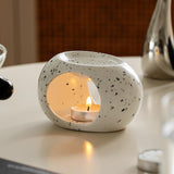Maxbell Tealight Candle Holder Aroma Melt Warmer Indoor Ceramic Essential Oil Burner Black White