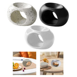 Maxbell Tealight Candle Holder Aroma Melt Warmer Indoor Ceramic Essential Oil Burner Black White