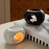 Maxbell Tealight Candle Holder Aroma Melt Warmer Indoor Ceramic Essential Oil Burner Black White