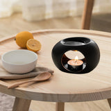 Maxbell Tealight Candle Holder Aroma Melt Warmer Indoor Ceramic Essential Oil Burner Black