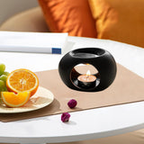Maxbell Tealight Candle Holder Aroma Melt Warmer Indoor Ceramic Essential Oil Burner Black