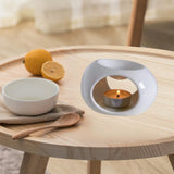 Maxbell Tealight Candle Holder Aroma Melt Warmer Indoor Ceramic Essential Oil Burner White