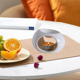 Maxbell Tealight Candle Holder Aroma Melt Warmer Indoor Ceramic Essential Oil Burner White