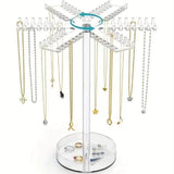 Maxbell Acrylic Necklace Holder Rotating Necklace Organizer for Bedroom Dorm Counter