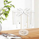 Maxbell Acrylic Necklace Holder Rotating Necklace Organizer for Bedroom Dorm Counter