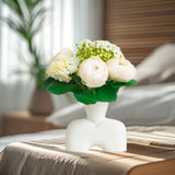 Maxbell Flower Vase Birthday Gifts Tabletop Ornament for Office Entrance Living Room White