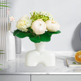 Maxbell Flower Vase Birthday Gifts Tabletop Ornament for Office Entrance Living Room White