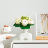 Maxbell Flower Vase Birthday Gifts Tabletop Ornament for Office Entrance Living Room White