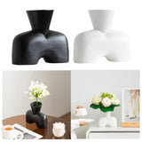 Maxbell Flower Vase Birthday Gifts Tabletop Ornament for Office Entrance Living Room White