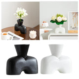 Maxbell Flower Vase Birthday Gifts Tabletop Ornament for Office Entrance Living Room White