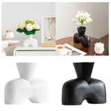 Maxbell Flower Vase Birthday Gifts Tabletop Ornament for Office Entrance Living Room White